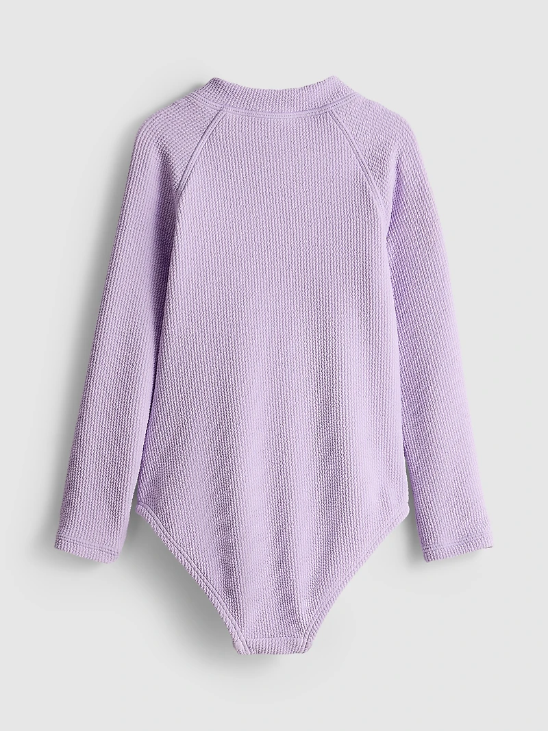 1.5-9yrs | Textured Long Sleeve Swimsuit