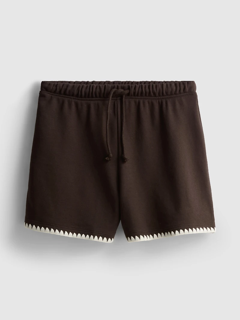 Cotton Rich Crochet Trim Shorts