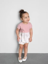 0-18mths | Knit Embroidered Newborn Romper