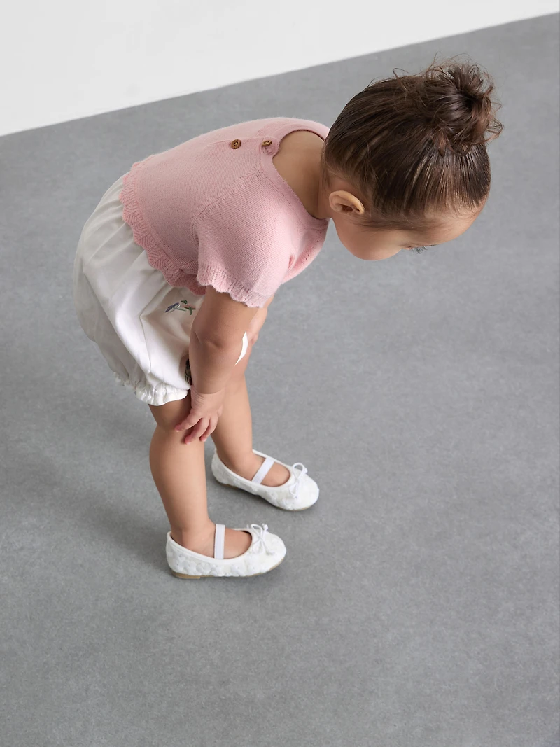 0-18mths | Knit Embroidered Newborn Romper