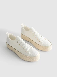 Canvas Jute Flatform Sneakers