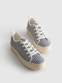 Canvas Jute Flatform Sneakers