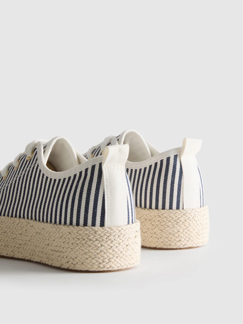 Canvas Jute Flatform Sneakers