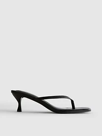 Toe Post Heeled Mule Sandals