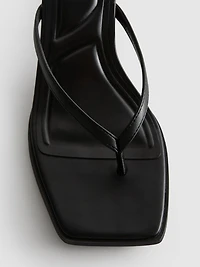 Toe Post Heeled Mule Sandals