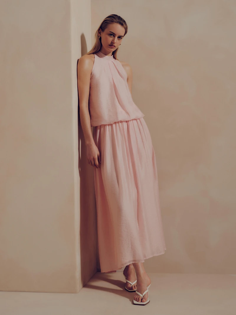 The Edit Draped Halter-Neck Air Flow Blouse