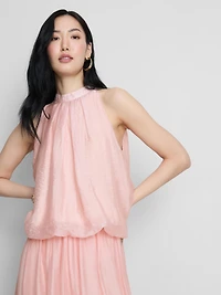 The Edit Draped Halter-Neck Air Flow Blouse