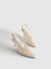 Woven Mesh Pointed Court Heels