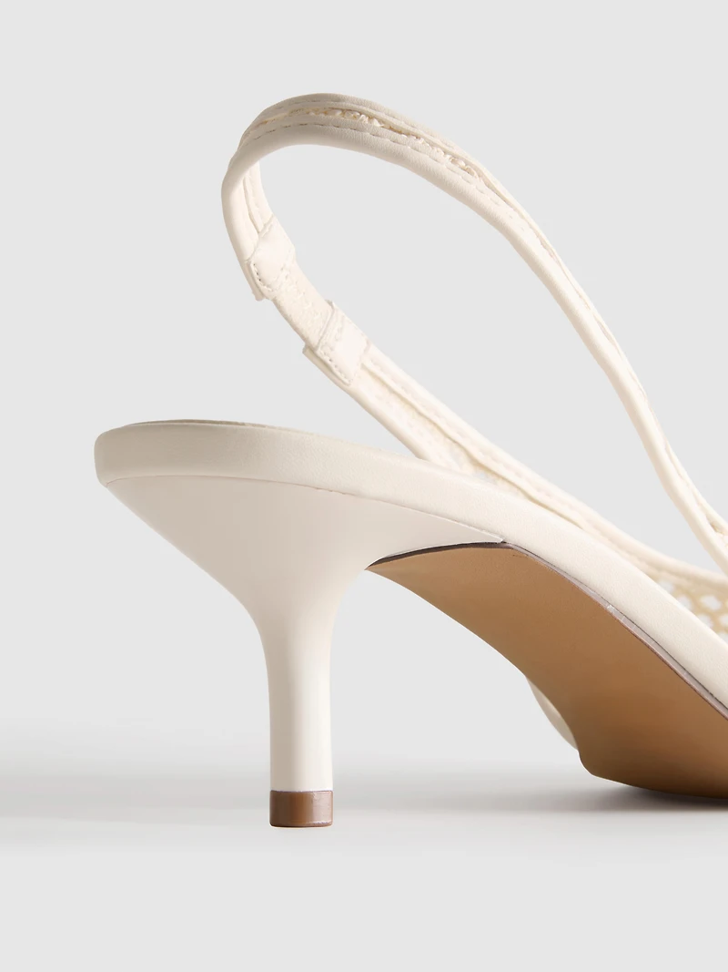 Woven Mesh Pointed Court Heels