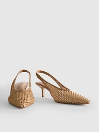 Woven Mesh Pointed Court Heels
