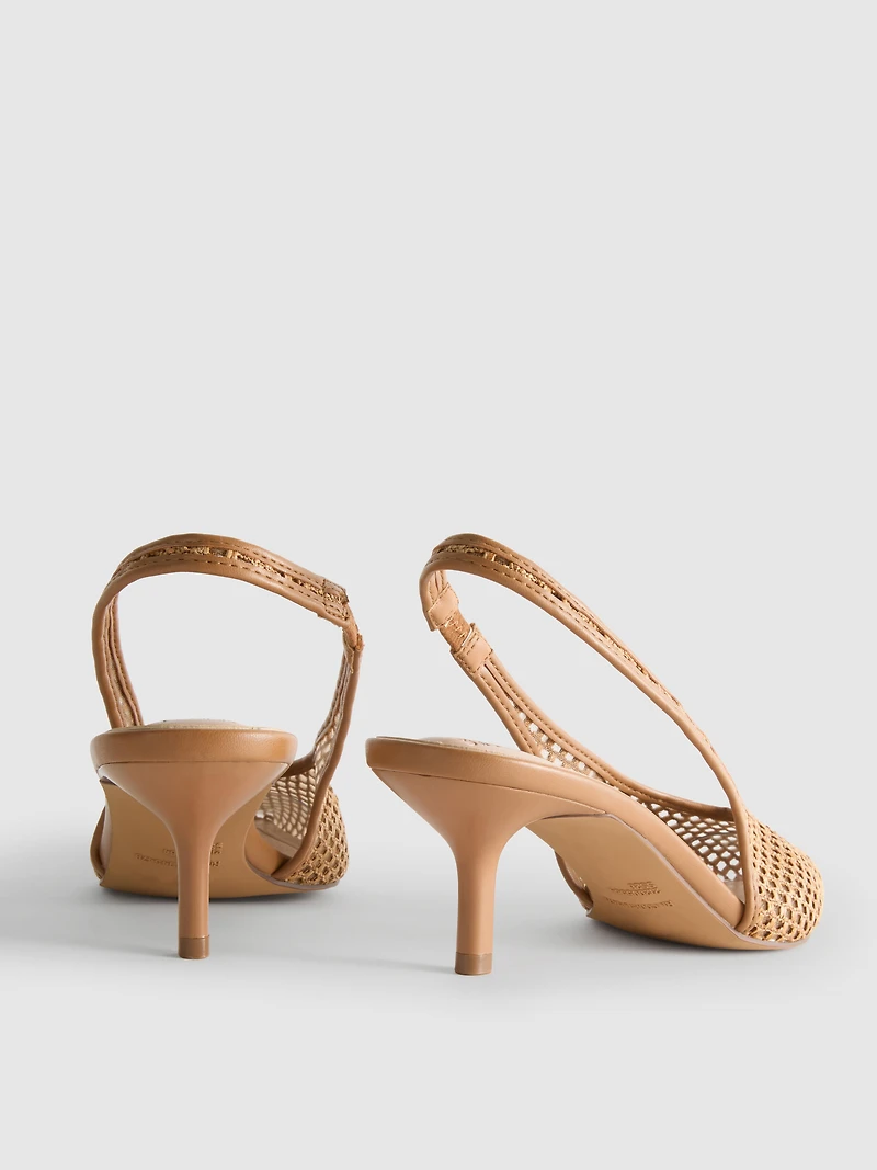 Woven Mesh Pointed Court Heels