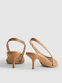 Woven Mesh Pointed Court Heels