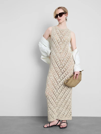 Geometric Crochet Maxi Dress