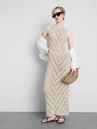 Geometric Crochet Maxi Dress
