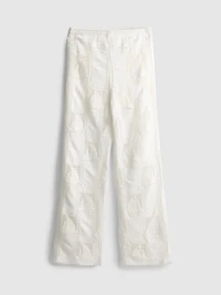 Cotton Rich Crochet Straight Leg Pants