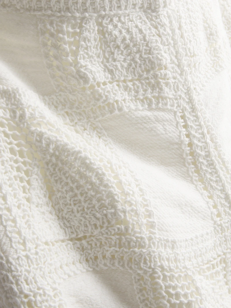 Cotton Rich Crochet Straight Leg Pants
