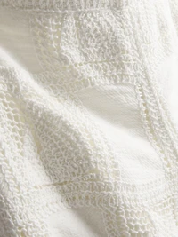 Cotton Rich Crochet Straight Leg Pants
