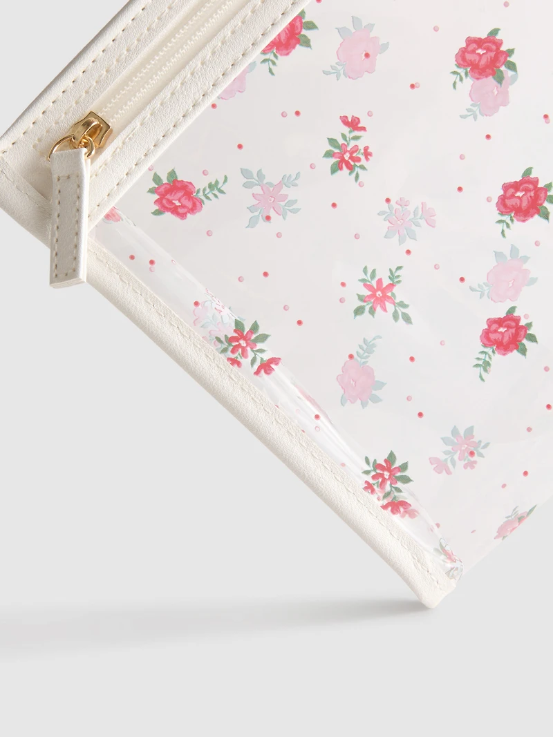 Floral Clear Cosmetic Bag