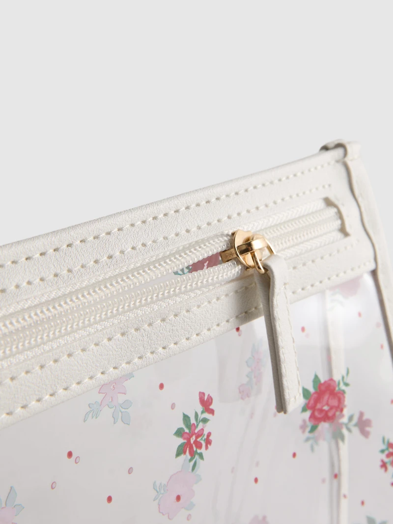 Floral Clear Cosmetic Bag
