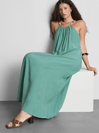 The Edit Strappy Beaded Column Midi Dress