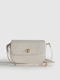 Faux Leather Snake Crossbody Bag