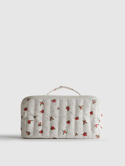 Quilted Flat-Lay Makeup Bag
