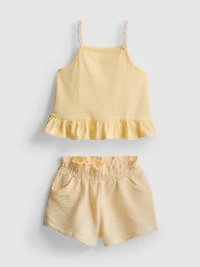 1-9yrs | Peplum Top and Shorts Set