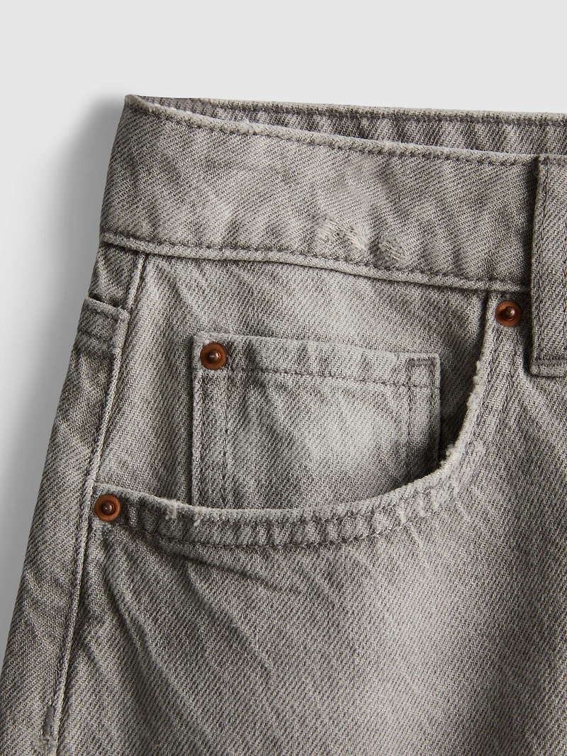 Raw Hem Denim Bermuda Shorts