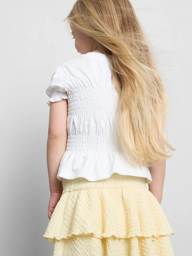 1.5-9yrs | Shirred Peplum Top