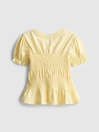1.5-9yrs | Shirred Peplum Top