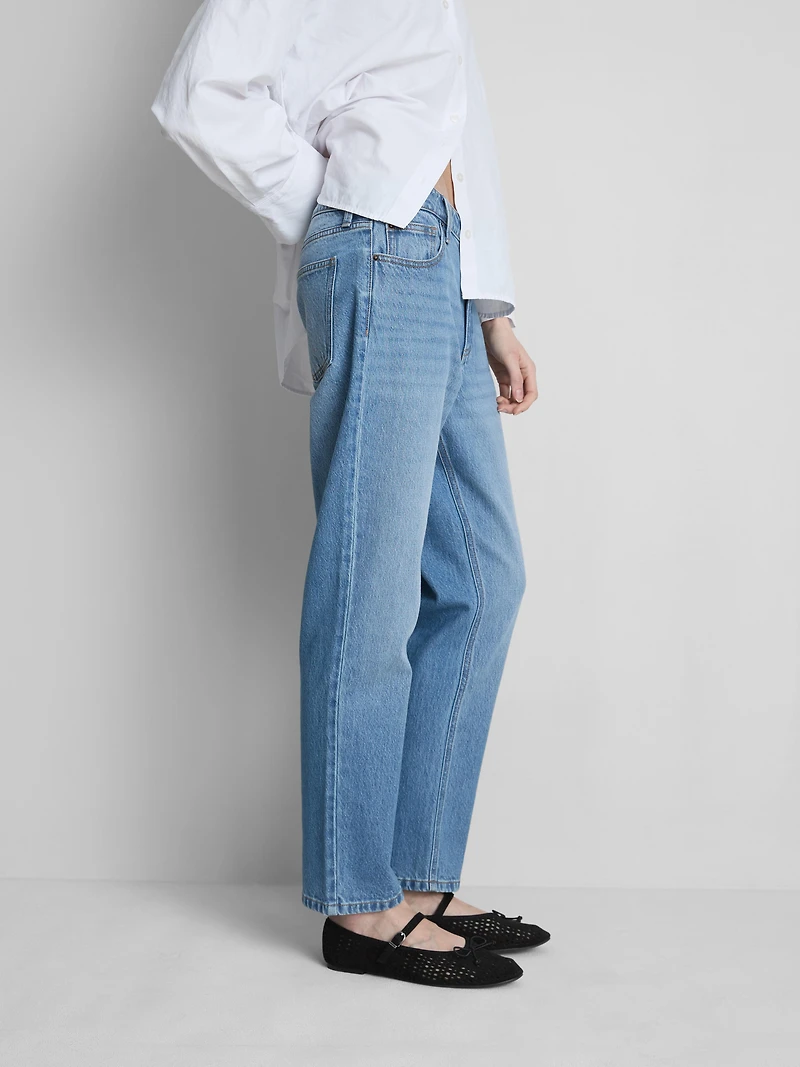 Mid-Rise Cotton Denim Straight-Leg Jeans
