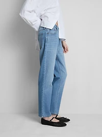 Mid-Rise Cotton Denim Straight-Leg Jeans