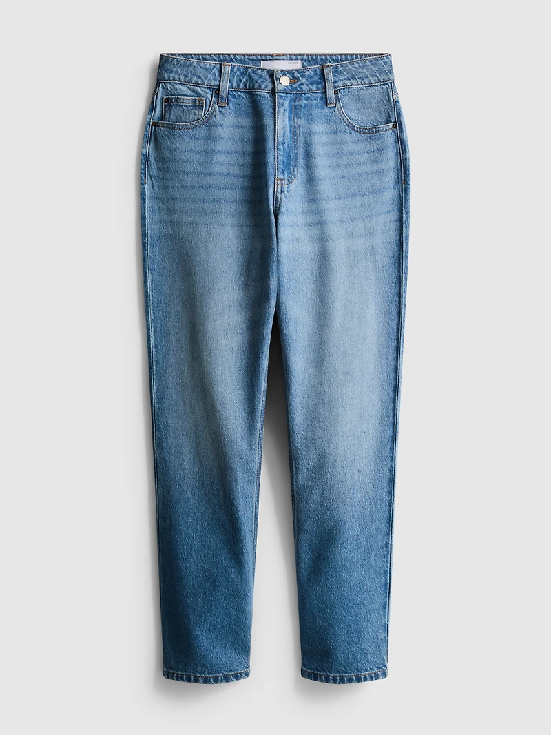 Mid-Rise Cotton Denim Straight-Leg Jeans