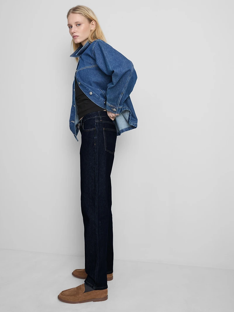 Mid-Rise Cotton Denim Straight-Leg Jeans