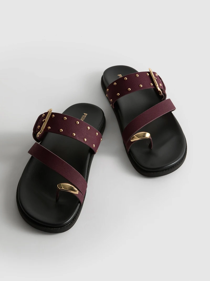 Paula Echevarría Studded Footbed Sandals