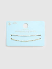 2pk Waterproof Mixed-Design Bracelets