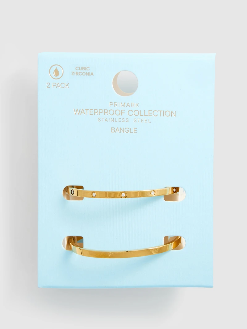 2pk Waterproof Slim Bangles