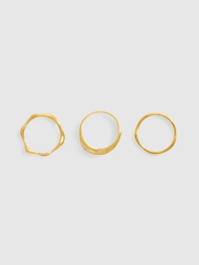3pk Waterproof Mixed Design Rings