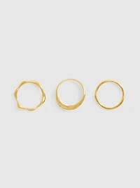 3pk Waterproof Mixed Design Rings