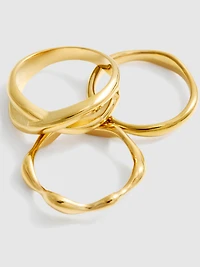 3pk Waterproof Mixed Design Rings