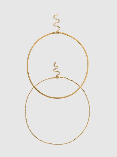 2pk Waterproof Layered Necklaces