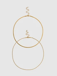 2pk Waterproof Layered Necklaces