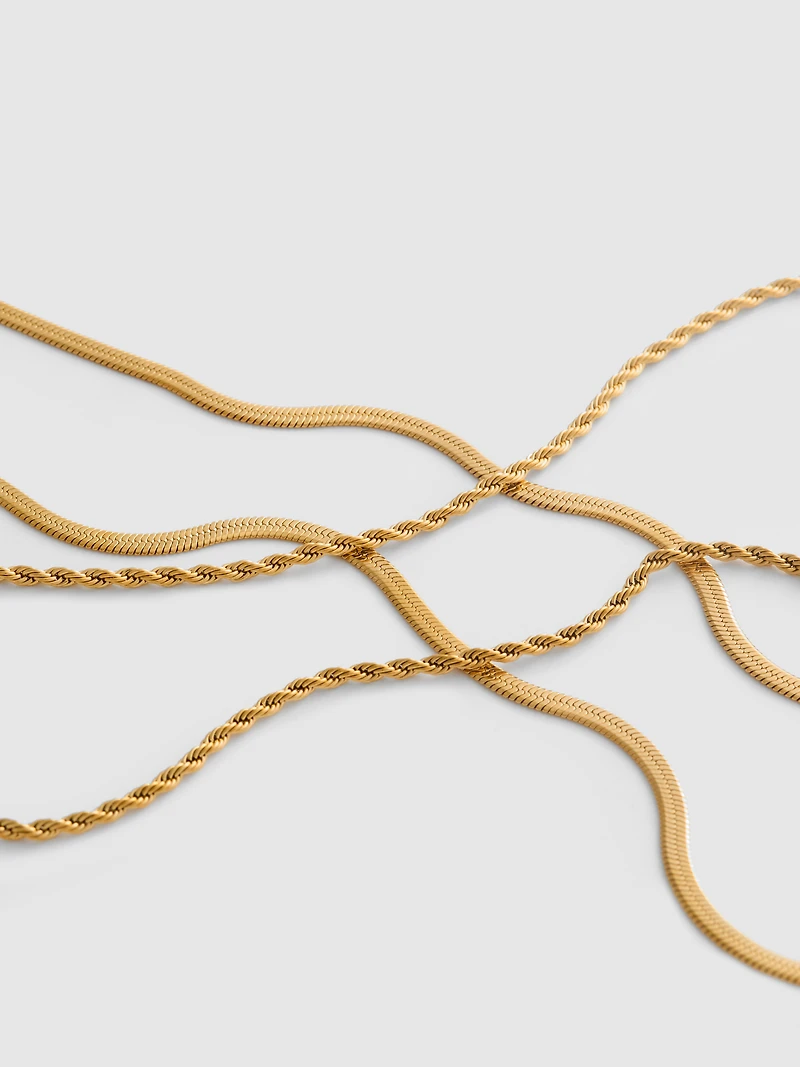 2pk Waterproof Layered Necklaces
