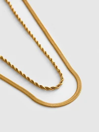 2pk Waterproof Layered Necklaces