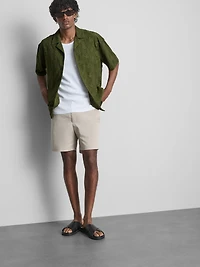 The Edit Embroidered Cotton Short Sleeve Shirt