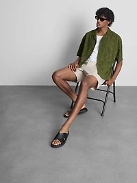 The Edit Embroidered Cotton Short Sleeve Shirt