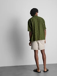 The Edit Embroidered Cotton Short Sleeve Shirt