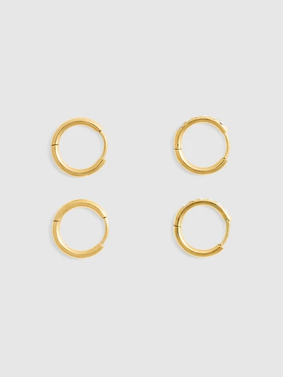 2pk Waterproof Diamanté Hoops