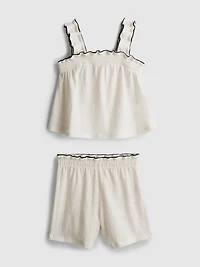 1.5-9yrs | Crinkle Textured Blouse and Shorts Set
