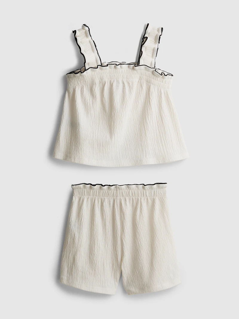 1.5-9yrs | Crinkle Textured Blouse and Shorts Set